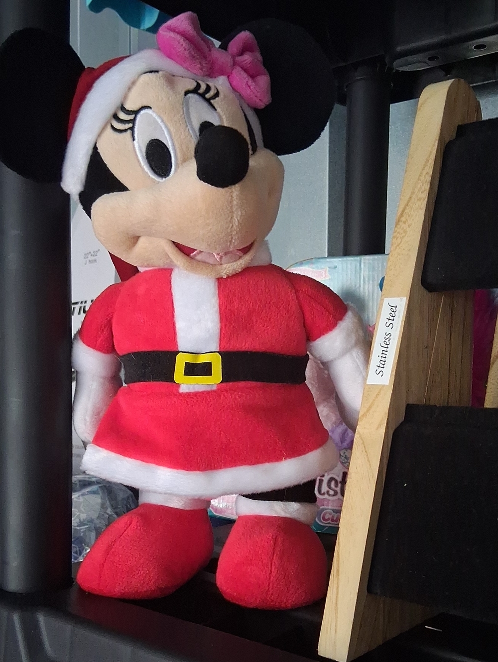 Disney Minnie Mouse Plush Toy in Red Holiday Outfit